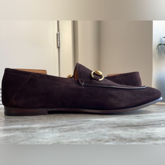 GUCCI Brixton Horsebit Suede Loafers Brown 8.5 / 9 US $1000 Jordaan 1953 Mocs